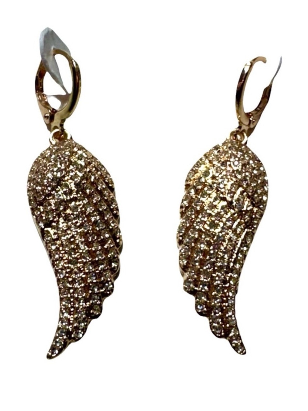 Sparkling Gold Crystal Angel Wing Earrings from Gemma Layne, NWT